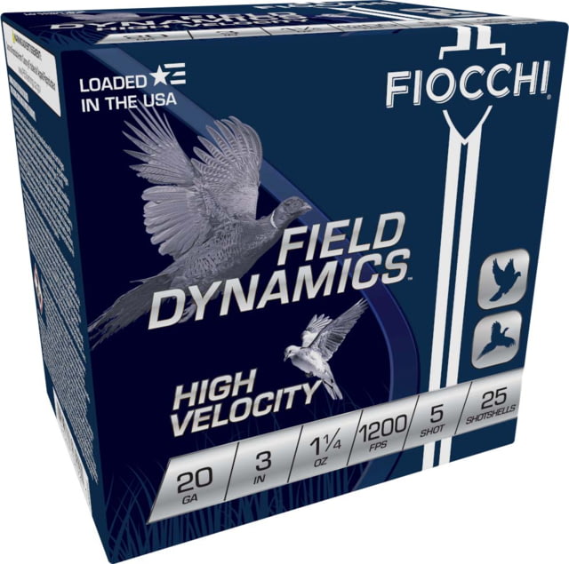 Fiocchi Hi Velocity Lead 20 Guage 1 1/4oz 3in Shotgun Ammo #5 25 Rounds