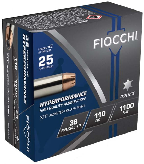 cchi Hyperformance Defense .38 Special 110 Grain XTPHP Brass Pistol 25 Rounds Ammo
