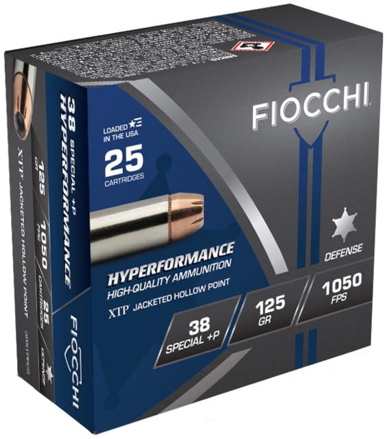 cchi Hyperformance Defense .38 Special P 125 Grain XTPHP Brass Cased Centerfire Pistol 25 Rounds Ammo