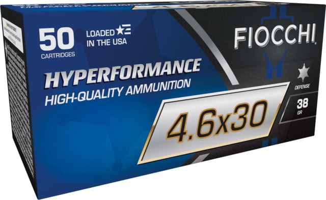Fiocchi Hyperformance Defense 4.6x30mm 38 Grain THP Brass Rifle Ammo 50 Rounds cchi Hyperformance Defense 4.6x30mm 38 Grain THP Brass Rifle 50 Rounds Ammo