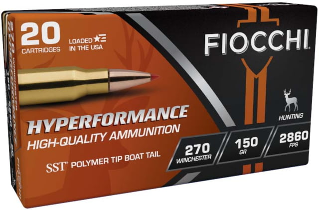 Fiocchi Hyperformance Hunt .270 Winchester 150 Grain SST Brass Rifle Ammo 20 Rounds cchi Hyperformance Hunt .270 Winchester 150 Grain SST Brass Rifle 20 Rounds Ammo