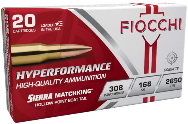 cchi Hyperformance Hunt .308 Winchester 168 Grain HPBT MK Brass Rifle 20 Rounds Ammo