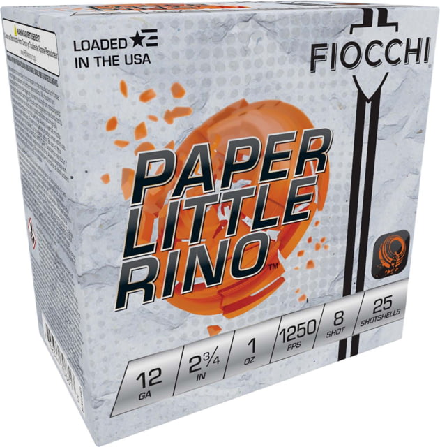 Fiocchi Little Rino 12 Gauge 1 Oz 2 3/4in Shotgun Ammo #8 25 Rounds cchi Little Rino 12 Gauge 1 Oz 2 3/4in Shotgun #8 25 Rounds Ammo