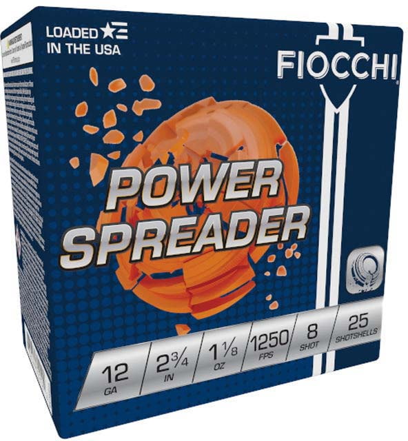 Fiocchi Power Spreader 12 Gauge 1 1/8oz 2.75in Shotgun Ammo 25 Rounds cchi Power Spreader 12 Gauge 1 1/8oz 2.75in Shotgun 25 Rounds Ammo
