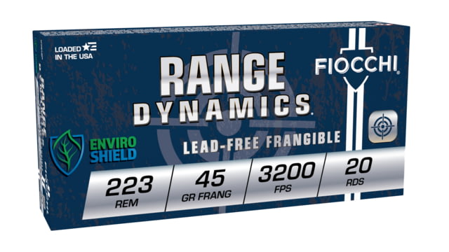 cchi Range Dynamics .223 Rem 45 Grain Lead Free Frangible Brass Rifle 20 Rounds Ammo