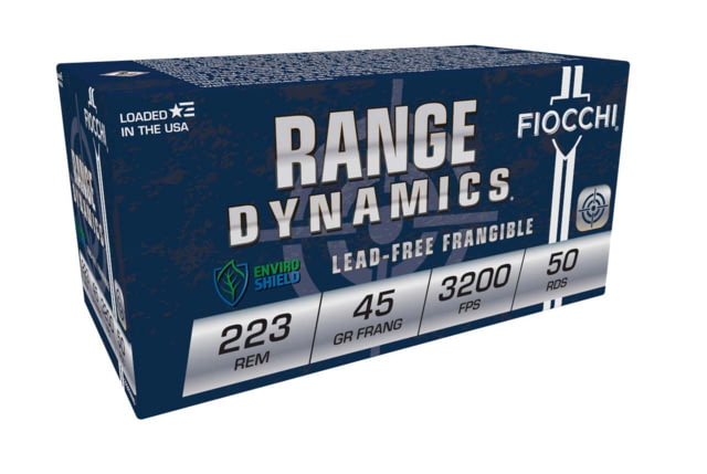cchi Range Dynamics .223 Remington 45 Grain Lead Free Frangible Brass Rifle 50 Rounds Ammo