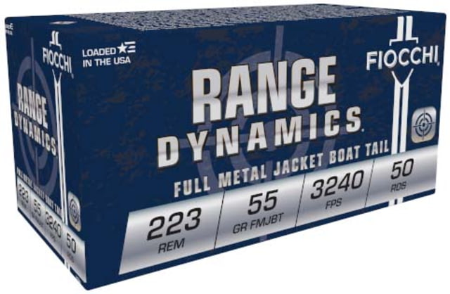 cchi Range Dynamics .223Remington 55 Grain FMJBT Brass Rifle 50 Rounds Ammo