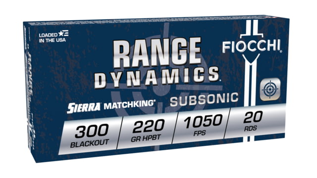 cchi Range Dynamics .300 Blackout 220 Grain Subsonic Brass Rifle 20 Rounds Ammo