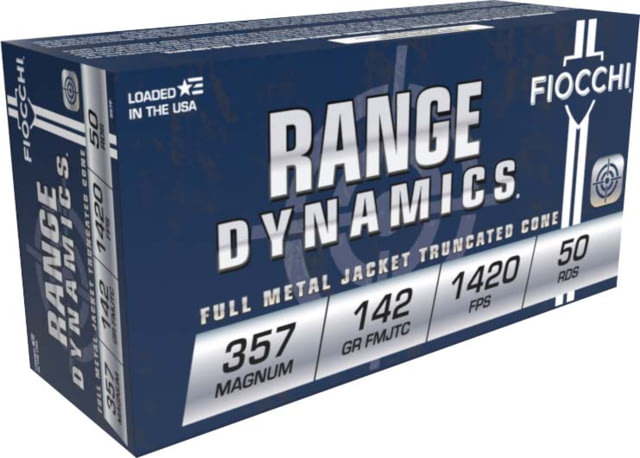 cchi Range Dynamics .357 Magnum 142 Grain FMJTC Brass Pistol 50 Rounds Ammo