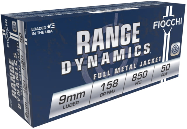 cchi Range Dynamics 9mm Luger 158 Grain FMJ Brass Cased Centerfire Pistol 1000 Round Ammo
