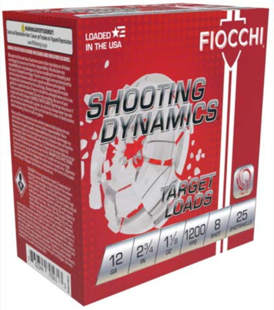 Fiocchi Shooting Dynmcs 12 Gauge 1 1/8oz 2.75in Shotgun Ammo 8 1200 25 Rounds cchi Shooting Dynmcs 12 Gauge 1 1/8oz 2.75in Shotgun 8 1200 25 Rounds Ammo