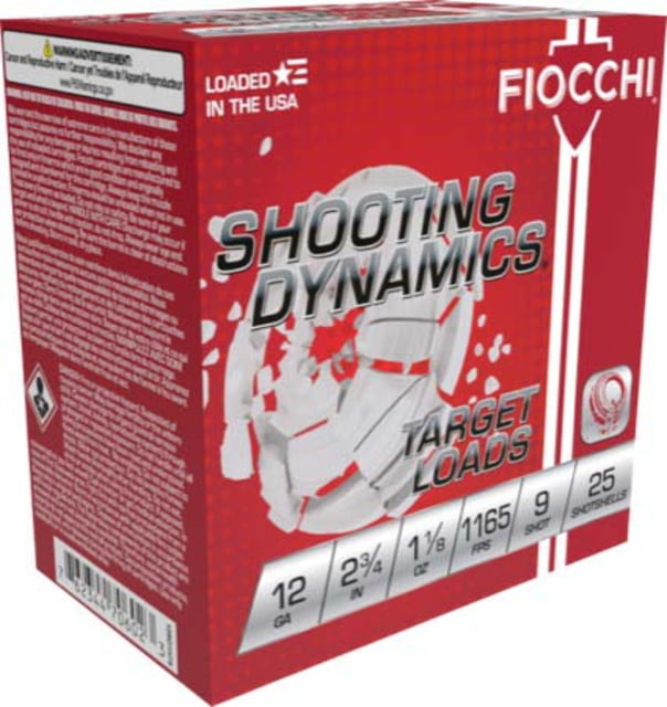 cchi Shooting Dynmcs 12 Gauge 1 1/8oz 2.75in 9 Shot 1165 Velocity Shotgun 25 Rounds Ammo