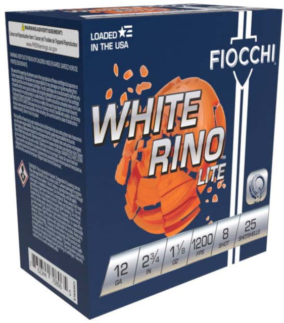 cchi White Rhino 12 Gauge 1-1/8oz 2-3/4in Shotgun #8 25 Rounds Ammo