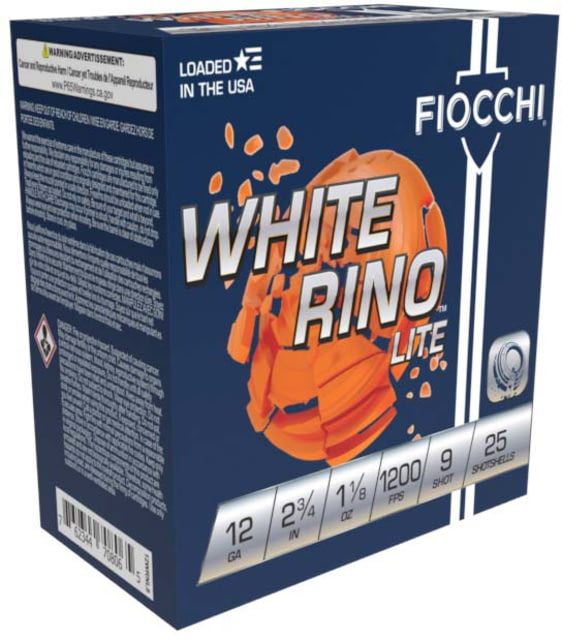 cchi White Rhino 12 Gauge 1-1/8oz 2-3/4in Shotgun #9 25 Rounds Ammo