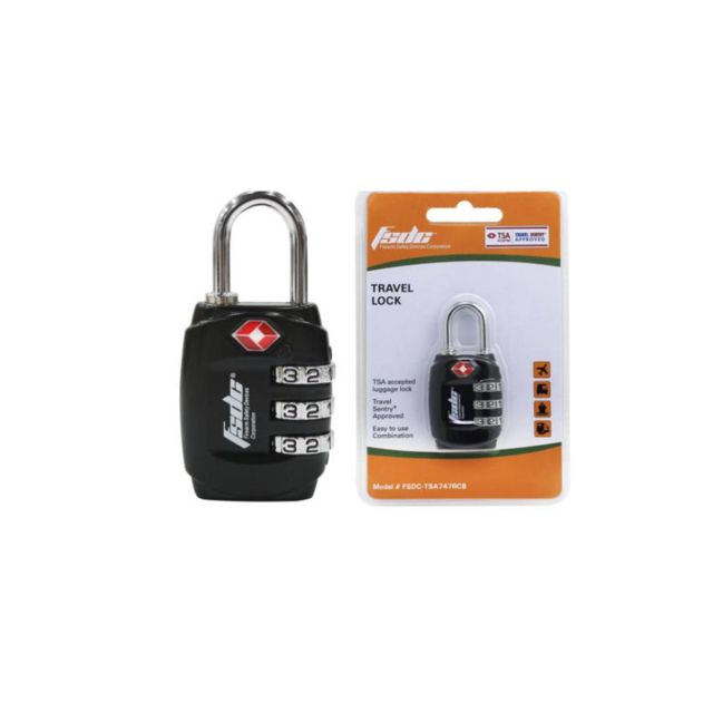Firearms Safety Devices Luggage lock with Steel Shackle 3 Dial