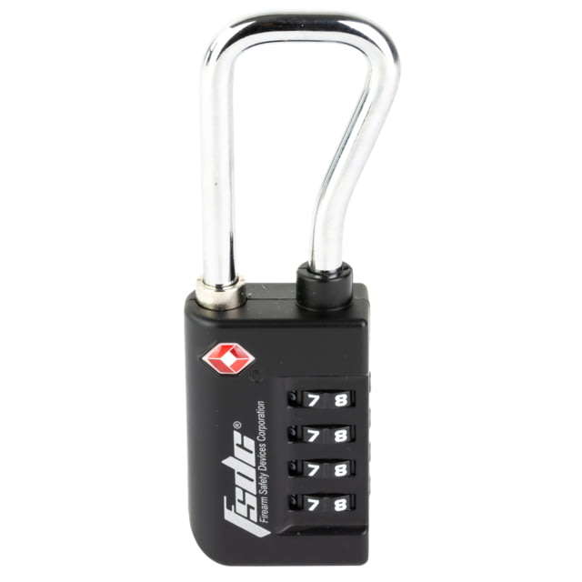 Firearm Safety Devices Corporation Resettable 4-Dial TSA Combination Lock w/Steel Sha Black Not a CA-DOJ Approved Firearms Safety Device