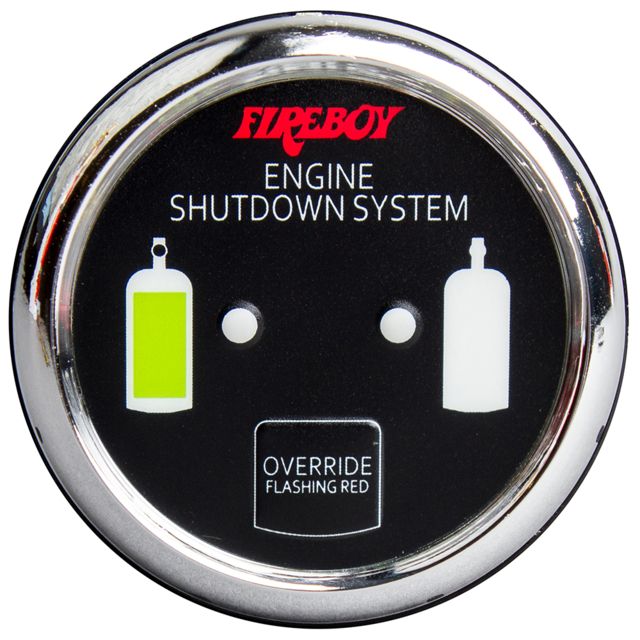 Fireboy-Xintex Deluxe Helm Display w/Gauge Body LED & Color Graphics f/Engine Shutdown System - Chrome Bezel Display