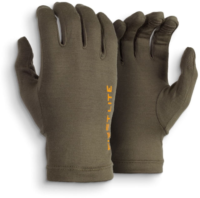 First Lite Aerowool Touch Liner Gloves Conifer Medium