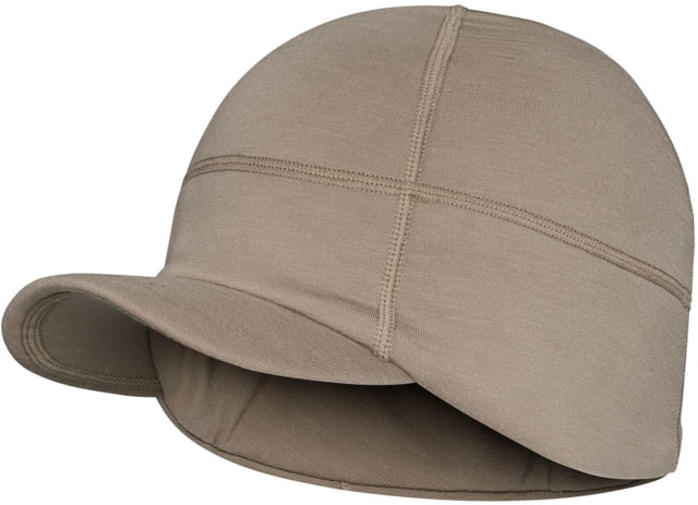 First Lite Rugged Wool Brimmed Beanie Walnut Medium