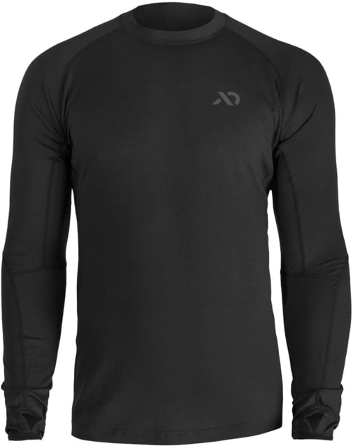 First Lite Wick Long Sleeve Crew - Men's Black on Black Medium