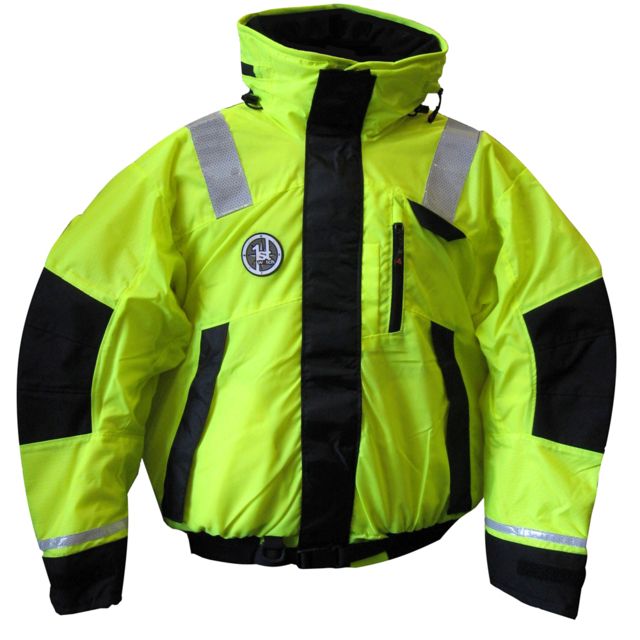 Firstwatch Hi-Vis Flotation Bomber Jacket - Hi-Vis Yellow/Black - Medium