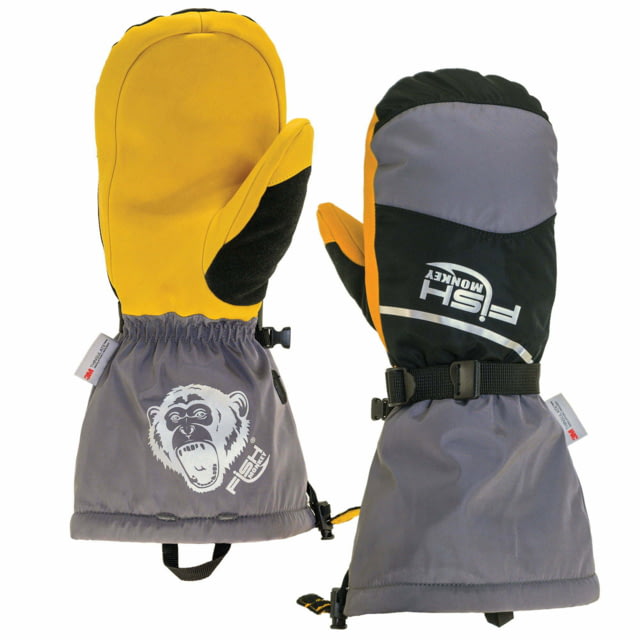 Fish Monkey Yeti Premium Ice Fishing Mitten Yelow/Black/Grey M - Fish Monkey