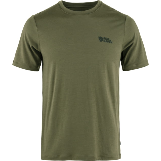Fjallraven Abisko Wool Logo Short Sleeve - Men's Laurel Green Medium