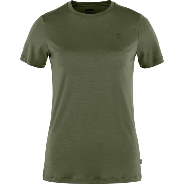 Fjallraven Abisko Wool Short Sleeve - Women's Laurel Green Extra Small