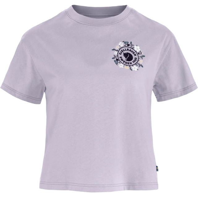 Fjallraven Fjallraven Fjallblomster Logo T-Shirt - Women's Lavender Mist Extra Small - $36.00 at Optics Planet