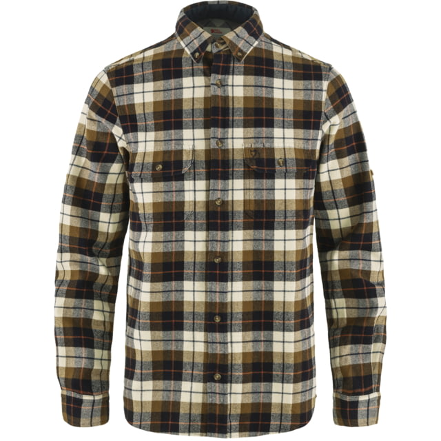 Fjallraven Fjallraven Singi Heavy Flannel Shirt - Men's Chalk White-Dark Navy Small - $130.00 at Optics Planet