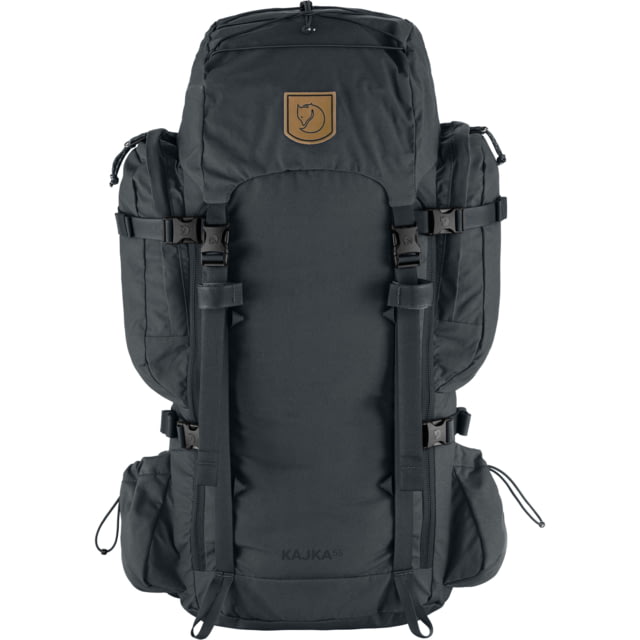Fjallraven Kajka 55L Backpacks - Unisex Coal Black Small/Medium  Size - Fjallraven