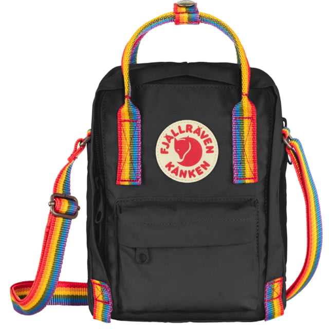 Fjallraven Kanken Rainbow Sling - Unisex Black/Rainbow Pattern One Size  Size - Fjallraven