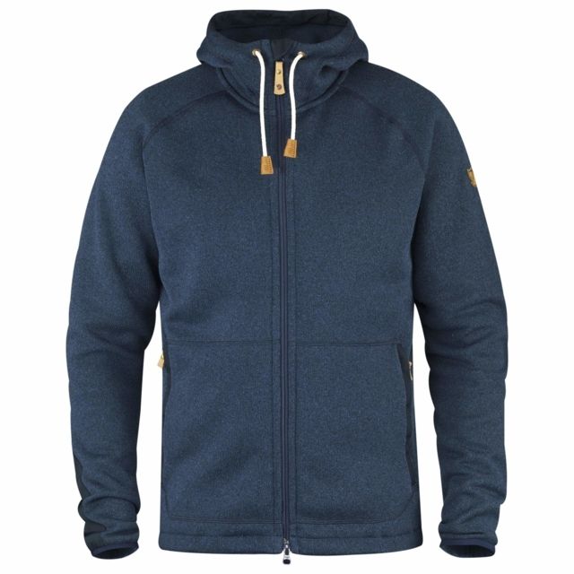 Fjallraven Fjallraven Ovik Fleece Hoodie - Men's Navy Small - $195.00 at Optics Planet
