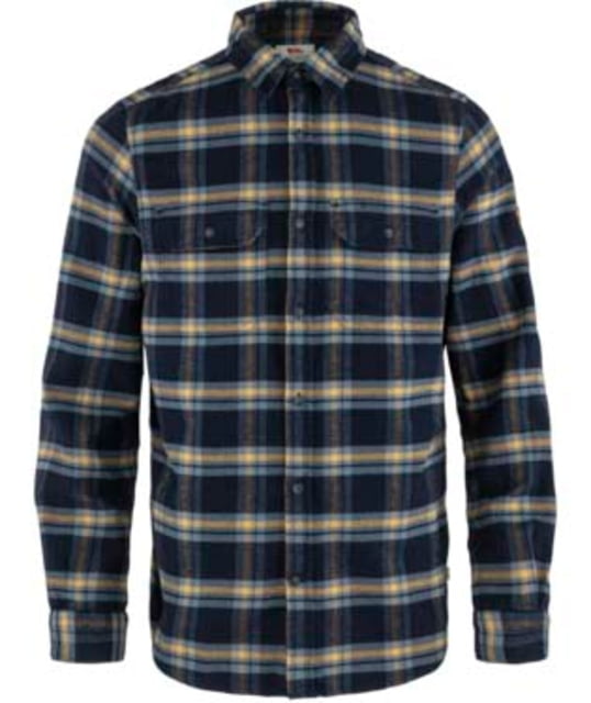 Fjallraven Ovik Heavy Flannel Shirt - Men's Dark Navy/Buckwheat Brown Extra Large