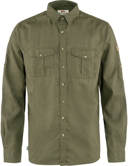 Fjallraven Ovik Travel Long Sleeve Shirt - Men's Green Extra Large