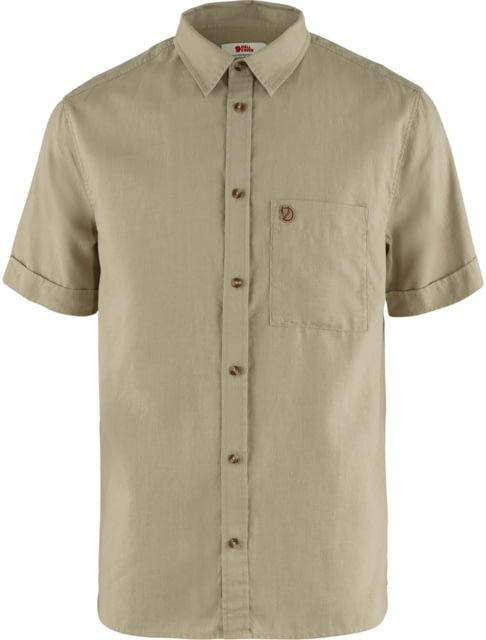 Fjallraven Ovik Travel Short Sleeve Shirt - Men's Sand Stone Medium