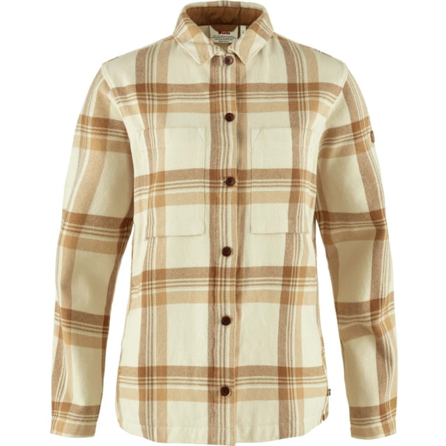 Fjallraven Singi Flannel Overshirt - Women's Chalk White/Dune Beige Extra Large