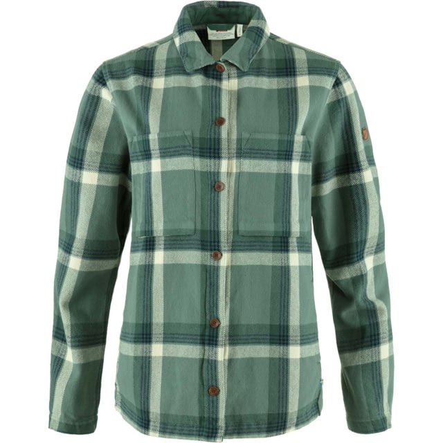 Fjallraven Singi Flannel Overshirt - Women's Patina Green/Deep Patina Small