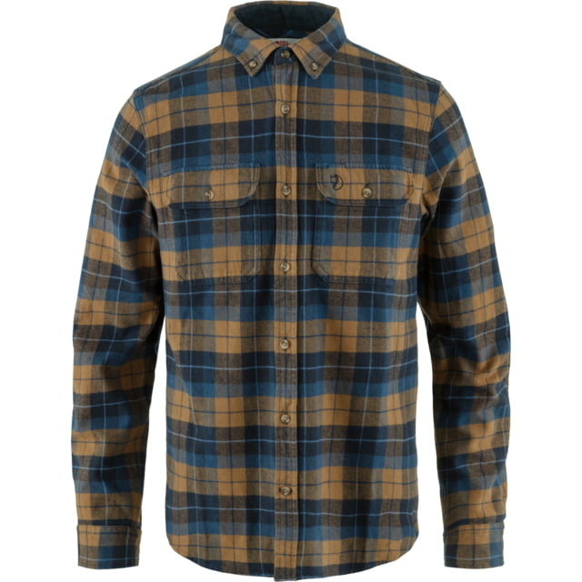 Fjallraven Singi Heavy Flannel Shirt - Men's Dark Navy/Buckwheat Brown Medium