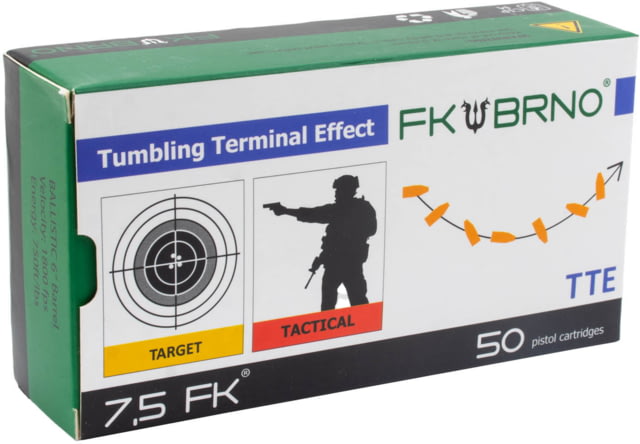 FK BRNO 7.5 F7 101 grain Spoon Tip Lead Free Pistol Ammo 50 Rounds - Fk Brno