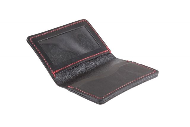 Flagrant Beard Bifold Leather Wallet Black / Red - Flagrant Beard