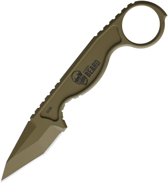 Flagrant Beard Havoc Neck Knife Coyote 2.38" coyote brown coated 1095HC steel tanto blade One-piece construction HAVOC NECK KNIFE COYOTE - Flagrant Beard
