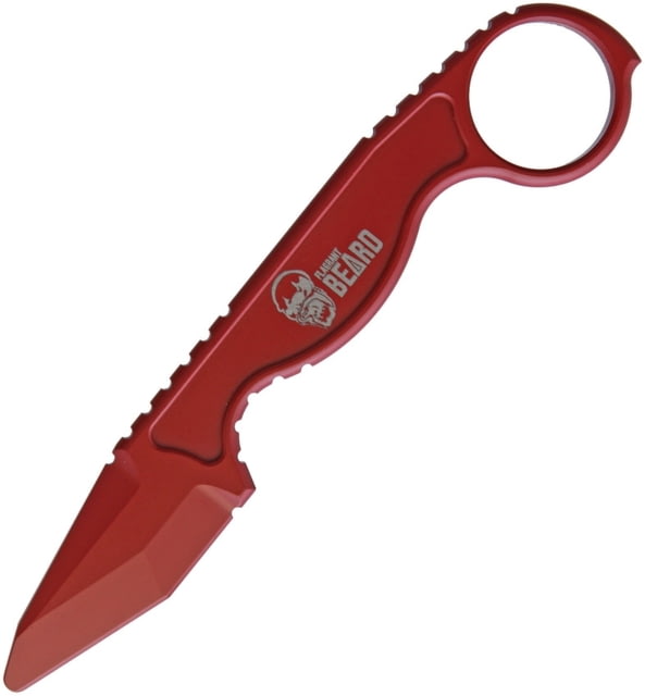 Flagrant Beard Havoc Trainer Knife 6.63in Overall 2.38in Red Cerakote Unsharpened 1095Hc Steel Blunt Tip Blade One-Piece Construction Finger Ring - Flagrant Beard
