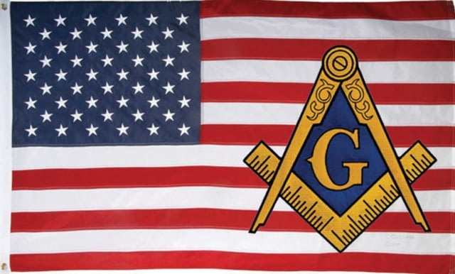 Flags USA Mason Flag 3x5 3' X 5' Usa Flag With Masonic Symbol Two Metal Grommets Polyester Construction - Flags