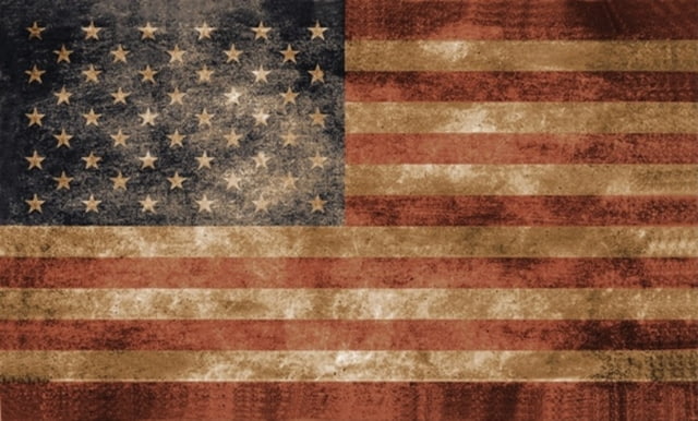 Flags USA Vintage Flag 3x5 3' X 5' Vintage Look Usa Flag Two Metal Grommets Polyester Construction - Flags