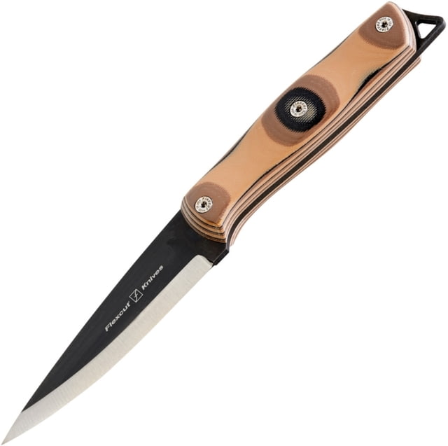 Flexcut Hawthorne Explorer Earth Camo Knife 8.38in Overall 3.88in Black Oxide Coated 1095Hc Steel Blade Camo G10 Handle Scandi Grind Blade Black - Flexcut