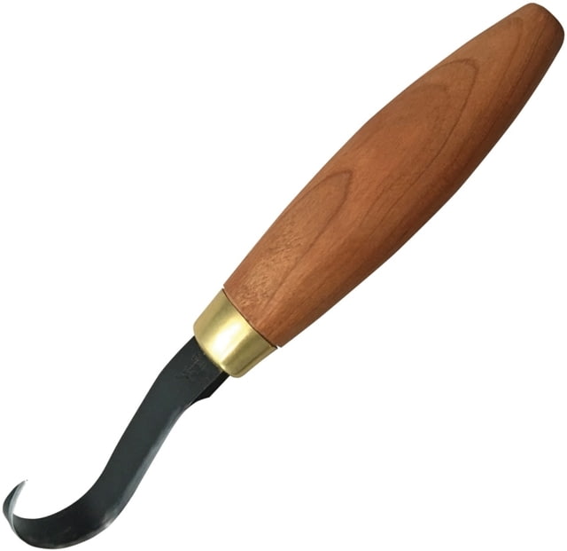 Flexcut Single Bevel Sloyd Hook Knife 6.75in Overall Cherry Wood Handle Deeply Curved Single-Edged SS Blade Is Sharpened All The Way To The Pointed - Flexcut