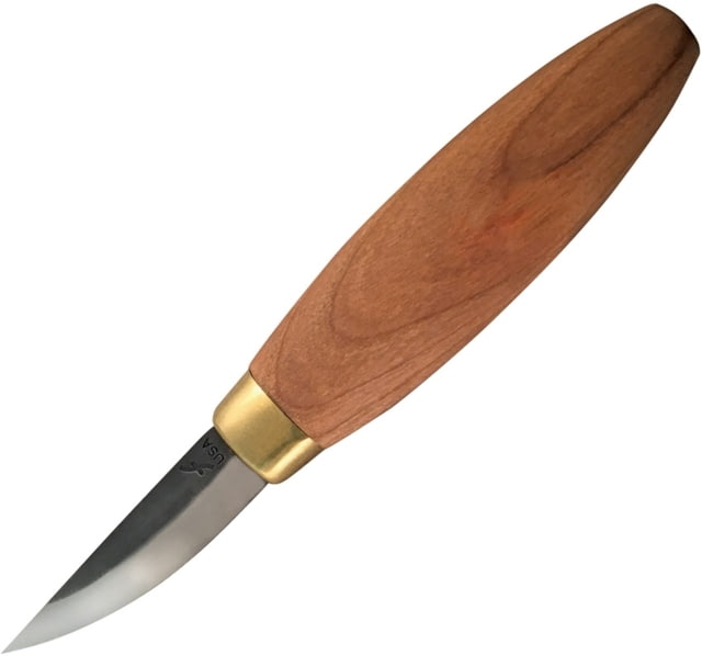 Flexcut Stub Sloyd Knife 6.75in Overall 2.25in Blade Cherry Wood Handle Brass Ferrule - Flexcut