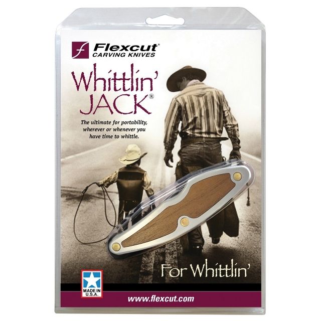 Flexcut Whittlin' Jack Fixed Blade Knife4.25in closedDetail and Roughing BladeSilver Alum Handle FLEX - Flexcut