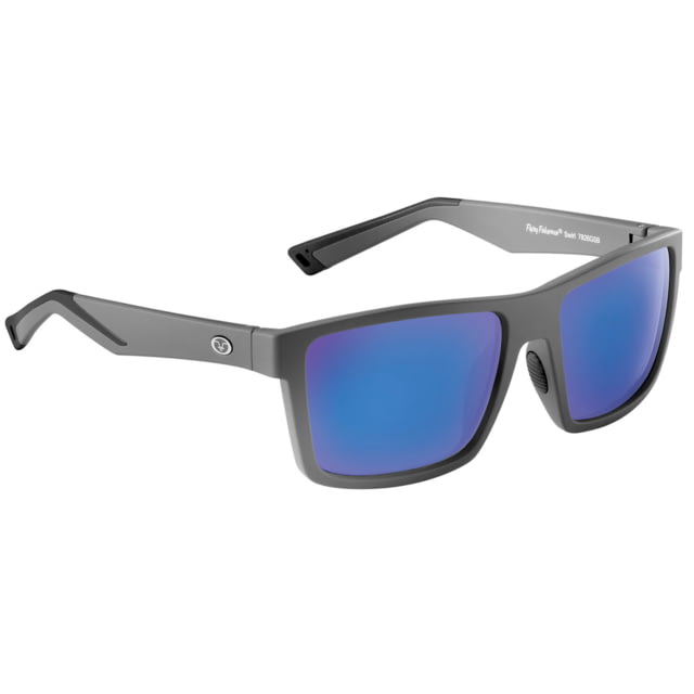 Flying Fisherman  Swirl Sunglasses Matte Gray Frame Smoke-Blue Mirror Lens AcuTint Polarized Lens System - Flying Fisherman